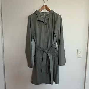 Rains Stone Curve Waterproof Trench Coat Size SM/MED